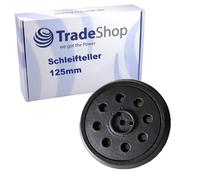 Trade-Shop Plateau de ponçage 8 trous 125 mm compatible avec Bosch PEX12A/AE, PEX125A/AE, PEX125 A-1/A-2, PEX125 AE-1, PEX400 A/AE