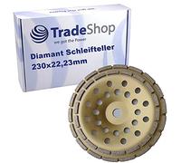 Trade-Shop Plateau de ponçage professionnel double rangée Ø 230 mm Alésage 22,23 mm pour béton, chape, grès calcaire, maçonnerie, pierre naturelle, colle à carrelage