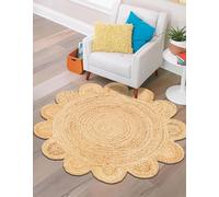 Trademoon Tapis d'entrée rustique en jute naturelle pure 1,2 x 1,2 m