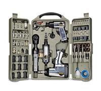 Trades Pro - Kit d'outils et d'accessoires pneumatiques, 71 pièces hoc, cliquet pneumatique, meuleuse, marteau pneumatique, raccords de tuyau, étui de rangement - 836668