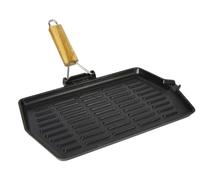 TRADIFONTE 512019 Poêle Grill Rectangulaire Fonte Acier Émaillée Noir