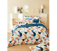 Tradilinge ~ Housse de Couette Modulo Cobalt en Percale 300x240