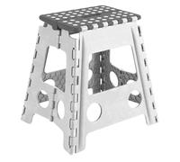 Tradineur Tabouret pliant en PVC multi-usages en plastique résistant et durable Idéal pour les écoles, les crèches et la maison (39 x 22 x 29 cm) Blanc