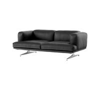 &Tradition Canapé 2 places Inland AV22 Aluminium poli noir en cuir noble