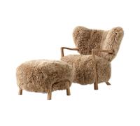 &Tradition Chaise longue Wulff ATD2 fauteuil et pouf ATD3 Chêne huilé-Miel peau de mouton