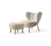 &Tradition Little Petra VB1 fauteuil et pouf ATD1 Chêne huilé blanc-Karakorum