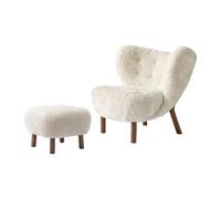&Tradition Little Petra VB1 fauteuil et pouf ATD1 Noyer huilé-Moonlight