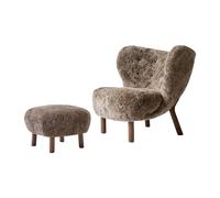 &Tradition Little Petra VB1 fauteuil et pouf ATD1 Noyer huilé-Sahara