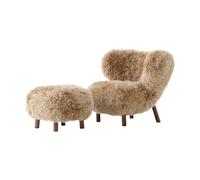 &Tradition Little Petra VB1 fauteuil et pouf ATD1 Noyer huilé-Sheepskin honey