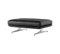 &Tradition Pouf Inland AV32 78x113 cm Aluminium poli noir en cuir noble