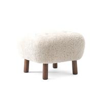 &Tradition Repose-pieds Little Petra ATD1 Peau de mouton moonlight-pieds en noyer huilé