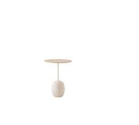 &Tradition Table d'appoint Lato - Ø40 cm - Lacquered Oak & Crema Diva Marble