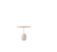 &Tradition Table d'appoint Lato - Lacquered Oak & Crema Diva Marble - ovale 40 x 50 cm