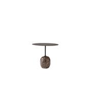 &Tradition Table d'appoint Lato - Warm Black & Emparador Marble - ovale 40 x 50 cm