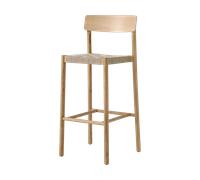 Tabouret de Bar Betty TK15 Chêne laqué/Lin Naturel Osier