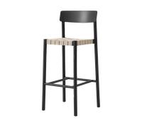 &Tradition Tabouret de bar Betty TK15 Bar Chair 75 cm Frêne laqué noir-lin naturel