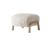 &Tradition Wulff ATD3 Pouf Peau de Mouton Clair de Lune/Chêne