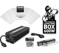 TRAFIKA kit d'éclairage pour plantes ballast électronique 600W : ballast digital 600W + ampoule 600W + câble de 4m + poulie de renvoi + réflecteur