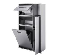 TRAGLO Porte-papier Toilette Encastré en Acier Inoxydable Niche de Douche | Armoire Encastrée Dissimulée Dans une Niche Murale avec Poubelle Intégrée, pour Chambre à Coucher, Hôtel(Argent)