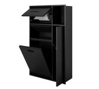 TRAGLO Porte-papier Toilette Encastré en Acier Inoxydable Niche de Douche | Armoire Encastrée Dissimulée Dans une Niche Murale avec Poubelle Intégrée, pour Chambre à Coucher, Hôtel(Noir)