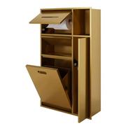 TRAGLO Porte-papier Toilette Encastré en Acier Inoxydable Niche de Douche | Armoire Encastrée Dissimulée Dans une Niche Murale avec Poubelle Intégrée, pour Chambre à Coucher, Hôtel(Or)