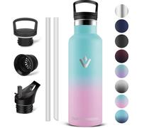TRAHOO-Bouteille d'eau - Thermos 0.5l, Gourde Avec Paille, Gourdes Sans BPA, Gourde Enfant & Adulte pour Sport, école, Bureau[J256]