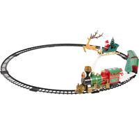 Train de Noël Decoris en plastique, avec éclairage, 90 cm, décoration de Noël multicolore