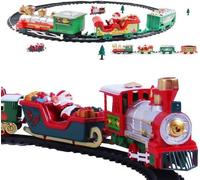 Train de Noël électrique avec lumières et sons - Décoration pour sapin de Noël - Décorations de Noël - Train miniature - Décorations pour village de Noël