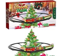 Train de Noël électrique avec lumières et sons - Décorations de Noël pour village - Train avec sapin de Noël - Train de décorations de Noël - Train jouet pour Noël - Train de Noël avec effets lumineux