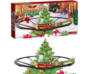 Train de Noël électrique avec lumières et sons - Décorations de Noël pour village - Train avec sapin de Noël - Train de décorations de Noël - Train jouet pour Noël - Train de Noël avec effets lumineux