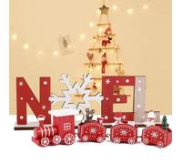 Train de Noël en Bois Lettre en Bois Ornement Bois Decoration Noël Table de Noël