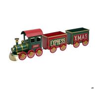 Feeric Lights et Christmas - Train de noël en métal Rouge et Vert l. 81 cm