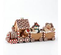 Train de Noël en Pain d Épices Résine 33 cm avec Ours Pingouin pour