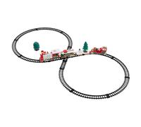 Train de Noël sur rail décoration avec lumière locomotive son set de 22 pièces