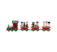 Train Déco Bois Personnages de Noël 22cm Rouge