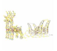 Traîneau de Noël lumineux - vidaXL - Blanc chaud - 30x12x54.5 cm - 160 LED - USB - Intérieur et extérieur