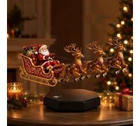 Traîneau du Père Noël flottant en lévitation magnétique | Statuette Flottante Père Noël Traîneau avec 3 Rennes - Lévitation Magnétique Décoration de Noël pour Table