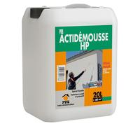 Traitement Anti-Mousse Haute Performance ACTIDEMOUSSE 20L - Curatif et Préventif Incolore - Élimine Mousses, Lichens, Moisissures - Façades, Murs, Toitures Extérieurs
