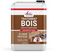 Traitement bois, Protection contre insectes xylophènes et champignons pour charpentes, poutres terrasses produit ARCAPROTECT BOIS 5 L