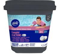 GRE 76006NB - Chlore Multiactions 4 Actions en Galets : Désinfection, Anti-algues, Floculant et Stabilisateur. Traitement et Nettoyage Complet des piscines. Galets de 250 g, 5 kg.