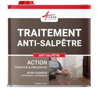 Traitement du Salpêtre, Antisalpêtre Murs Humides 0.75 L (jusqu'à 3 m²) | Bloque le Salpêtre, Assainit et Durcit le Plâtre, Imperméabilise Murs, Béton et Pierre - Arcane Industries