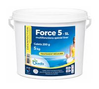Traitement piscine OCEDIS désinfectant spécial piscine liner FORCE 5 galets 200gr seau 5kg