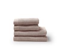 TRAMAS+ Lot de 4 Serviette de Bain 400 g Double Boucle 100% Coton Gris
