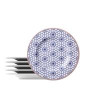 Tramontina - Assiettes à dessert rondes décorées porcelaine 21 cm Abstratta. Lot de 6.