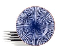 Tramontina - Assiettes plates rondes décorées porcelaine 28 cm Abstratta. Lot de 6.