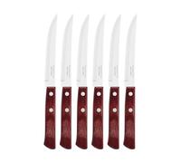 Tramontina - Couteaux à Steak, 6pcs Inox et Polywood Rouge