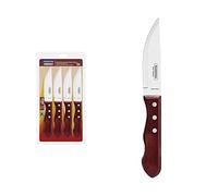 Tramontina Couteaux à Steak Jumbo Rouge 4pcs Inox et Bois