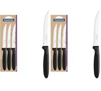 Tramontina - Couteaux steak Ipanema noir 3pcs. Inox et polypropylène. (Lot de 2)
