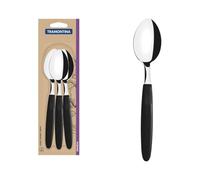 Tramontina - Cuillères de table Ipanema noir 3pcs. Inox et polypropylène.