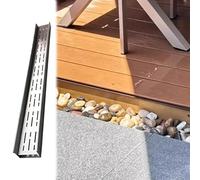Tranchée de drainage dissimulée de 6,1 à 15,2 cm de large, 1 m de long, fossé de drainage fin et robuste, ensemble de gouttières de terrasse en acier inoxydable pour terrains de sport/pelouse